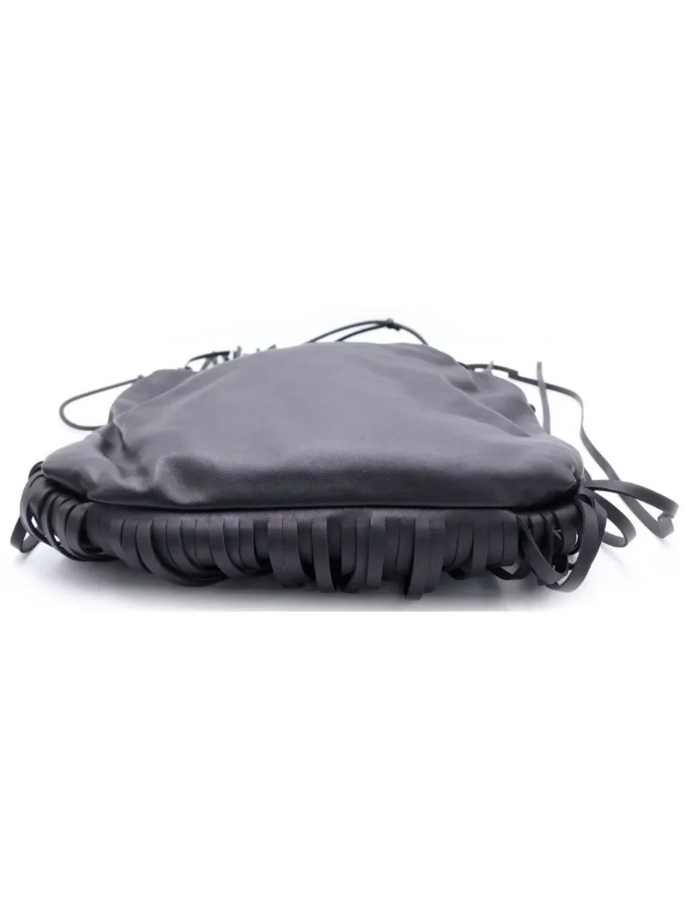 Bottega Veneta The Fringe Shoulder Leather Bag Black